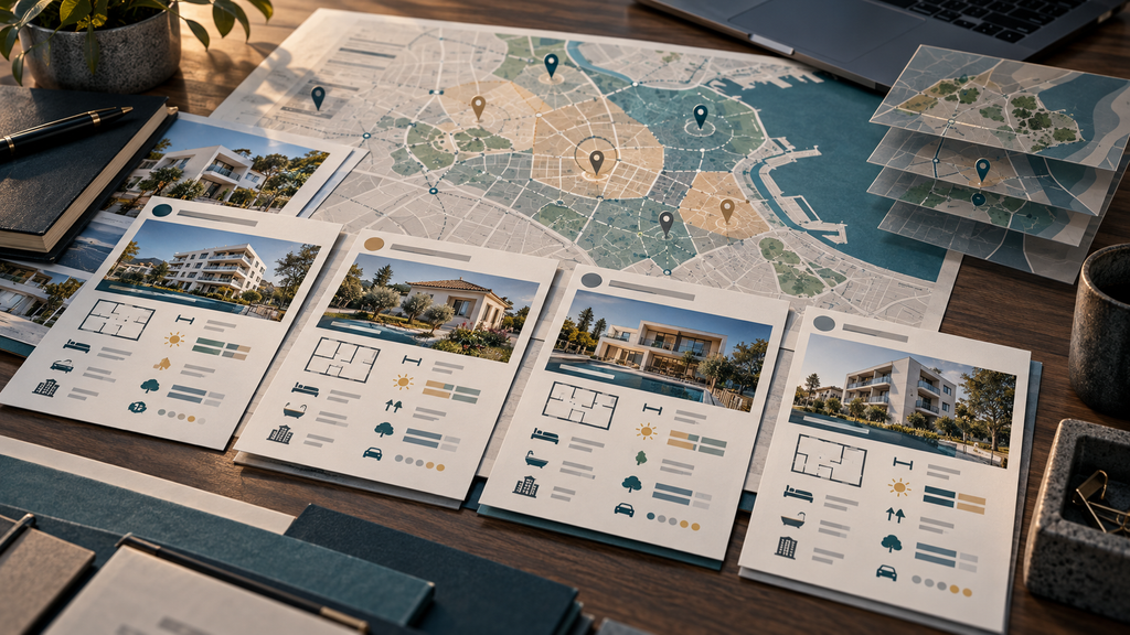 Homogeneizar comparables es documentar diferencias relevantes y conservar la incertidumbre cuando no puede cuantificarse. Fichas de propiedades comparables con diferencias de atributos dentro de una microzona